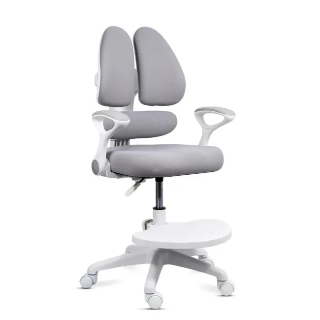 Scaun birou copii OFF 337 gri cu suport pentru picioare