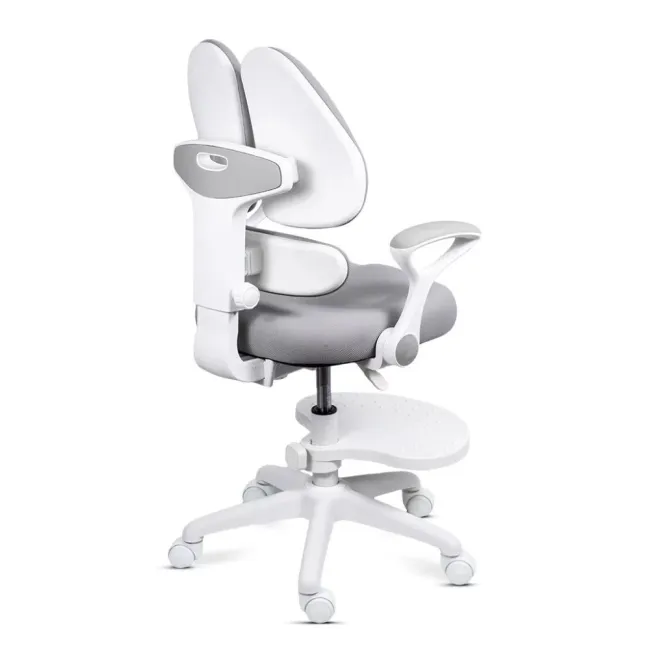 Scaun birou copii OFF 337 gri cu suport pentru picioare