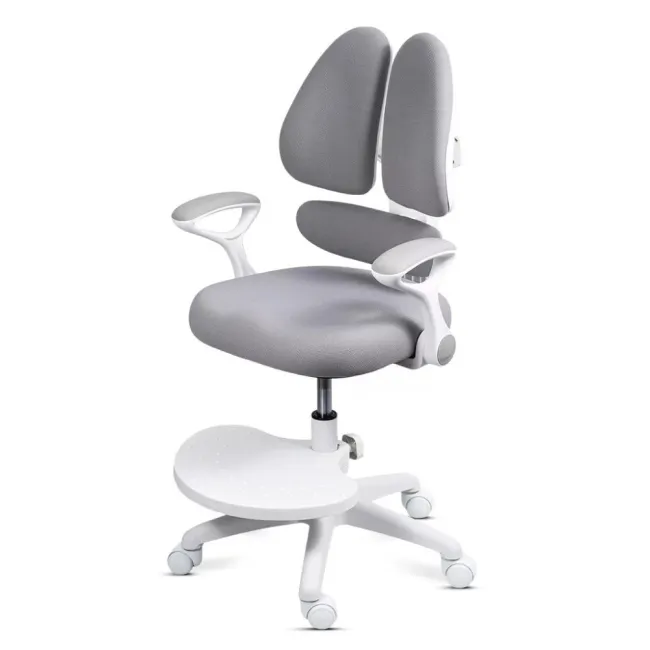 Scaun birou copii OFF 337 gri cu suport pentru picioare