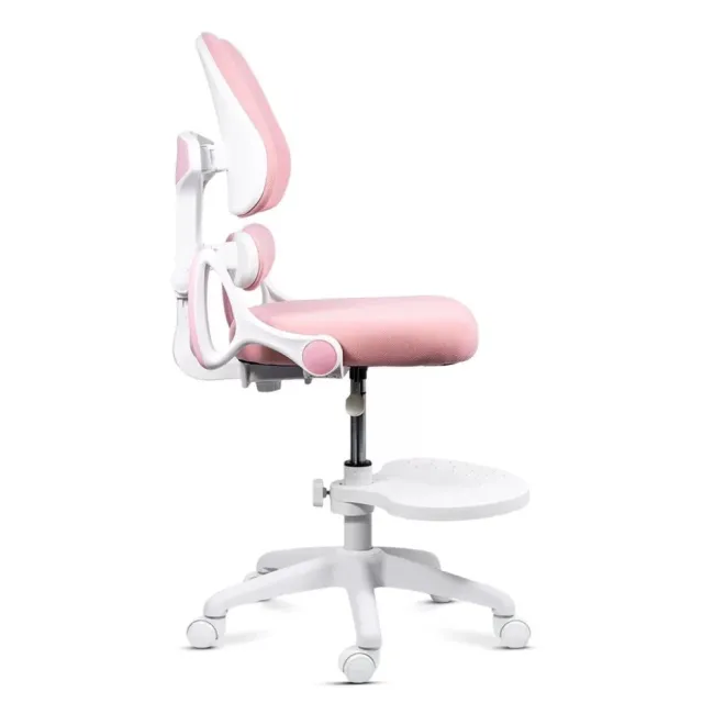 Scaun birou copii OFF 337 roz cu suport pentru picioare
