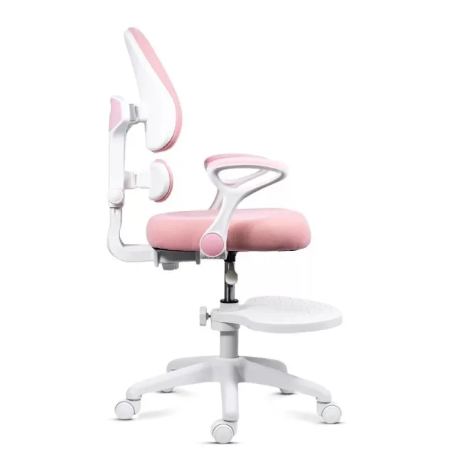 Scaun birou copii OFF 337 roz cu suport pentru picioare