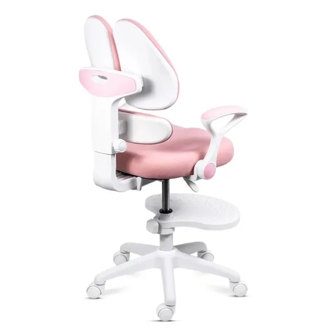Scaun birou copii OFF 337 roz cu suport pentru picioare