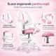 Scaun birou copii OFF 337 roz cu suport pentru picioare