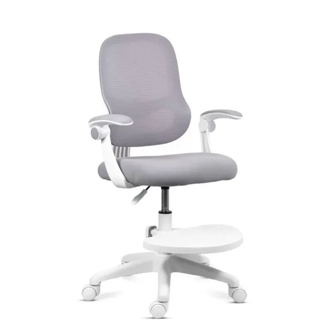 Scaun birou copii OFF 339 gri cu suport pentru picioare