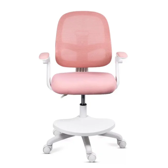 Scaun birou copii OFF 339 roz cu suport pentru picioare