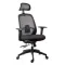 Scaun ergonomic de birou OFF 404 negru, mesh, tetieră și brațe 3D
