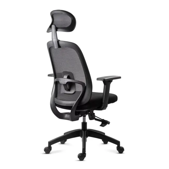 Scaun ergonomic de birou OFF 404 negru, mesh, tetieră și brațe 3D