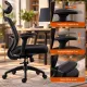 Scaun ergonomic de birou OFF 404 negru, mesh, tetieră și brațe 3D