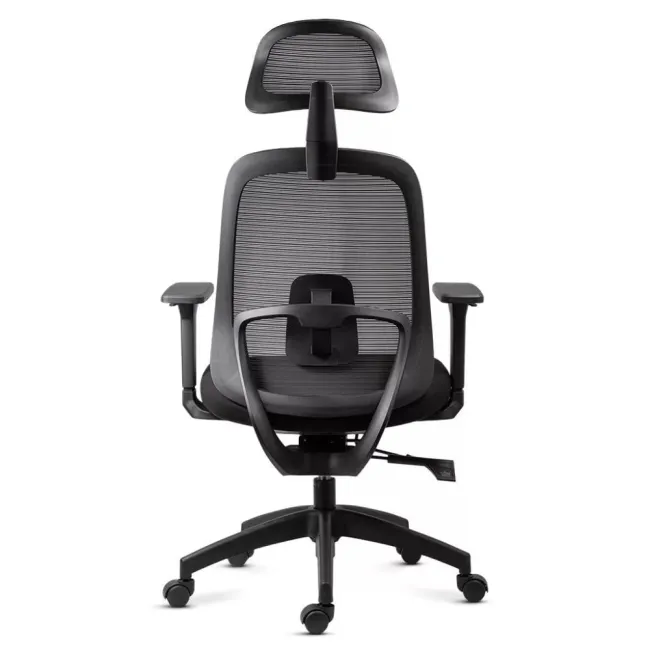 Scaun ergonomic de birou OFF 404 negru, mesh, tetieră și brațe 3D