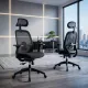 Scaun ergonomic de birou OFF 404 negru, mesh, tetieră și brațe 3D