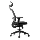 Scaun ergonomic de birou OFF 404 negru, mesh, tetieră și brațe 3D