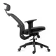 Scaun ergonomic de birou OFF 404 negru, mesh, tetieră și brațe 3D