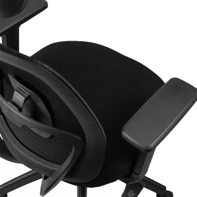 Scaun ergonomic de birou OFF 404 negru, mesh, tetieră și brațe 3D