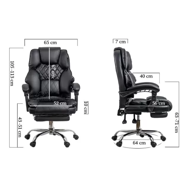 Scaun directorial cu suport de picioare OFF 411 negru