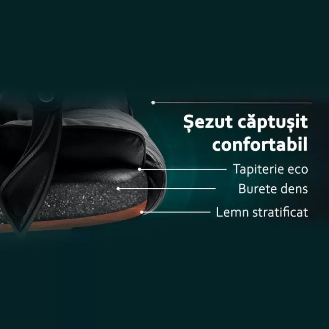 Scaun directorial cu suport de picioare OFF 412 negru