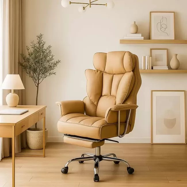 Scaun de birou căptușit cu burete gros de 8 cm OFF413 Bej