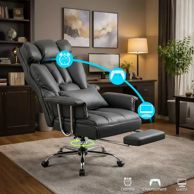 Scaun de birou căptușit cu burete gros de 8 cm OFF413 Gri