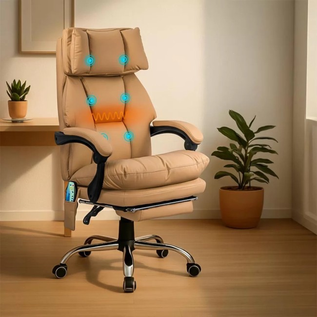 Scaun ergonomic masaj suport 150 kg OFF 414 bej