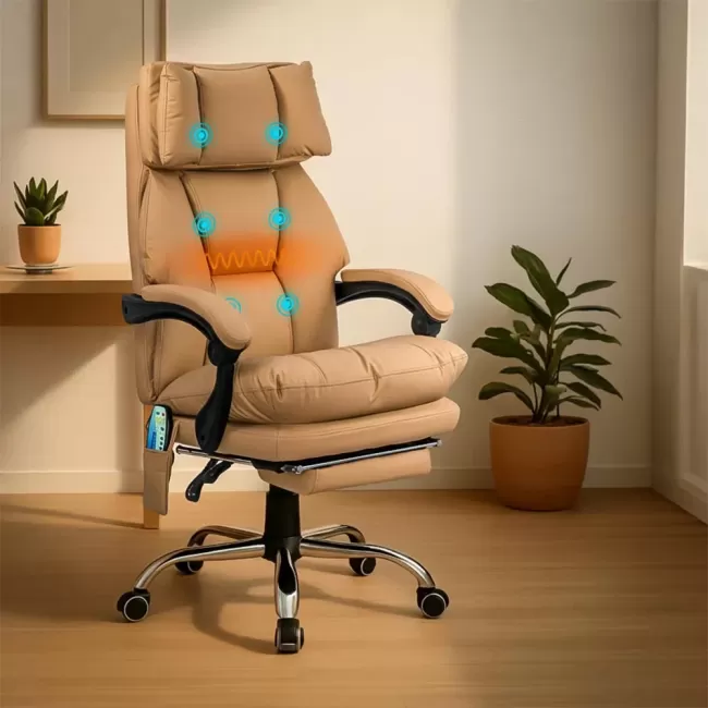 Scaun ergonomic masaj suport 150 kg OFF 414 bej