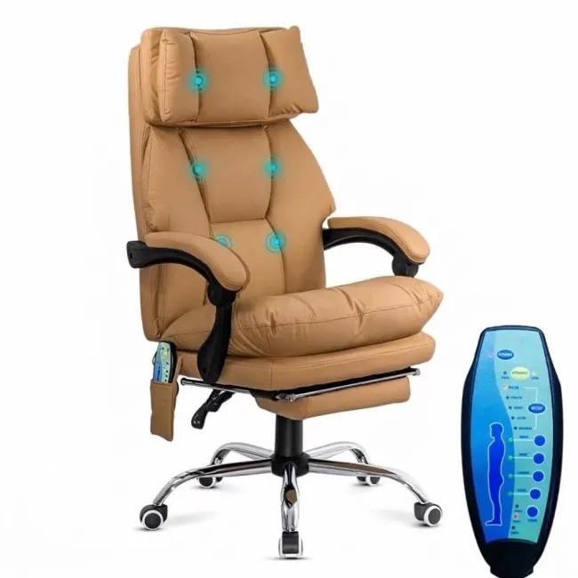Scaun ergonomic masaj suport 120 kg OFF 414 bej