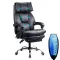 Scaun de birou cu masaj și încălzire OFF 414 negru – Piele ecologică, ergonomic, suport 150 kg