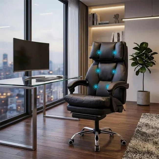 Scaun ergonomic masaj suport 150 kg OFF 414 negru