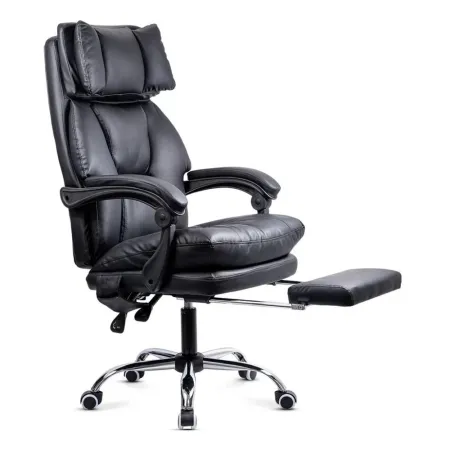 Scaun de birou cu masaj și încălzire OFF 414 negru – Piele ecologică, ergonomic, suport 150 kg