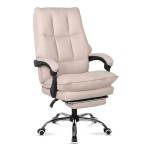 Scaun directorial, elegant și rezistent cu suport de picioare Office 417 Bej