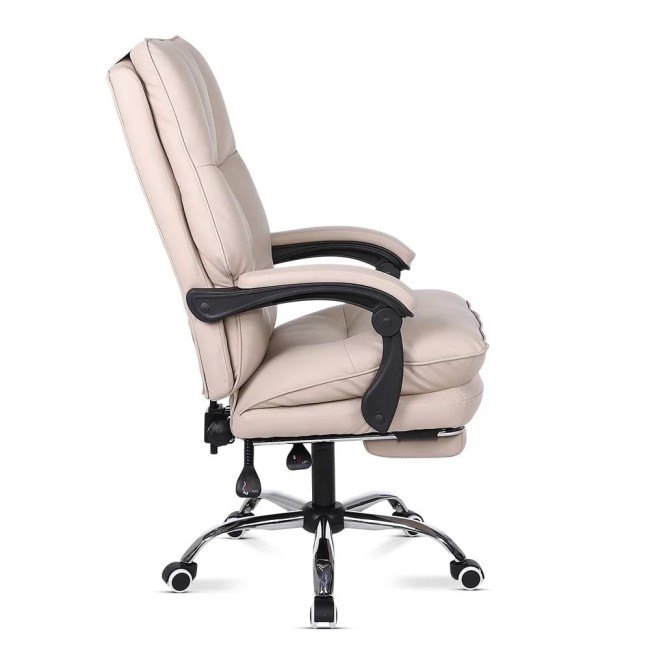 Scaun directorial, elegant și rezistent cu suport de picioare Office 417 Bej Scaun directorial, elegant și rezistent cu suport de picioare Office 417 Bej