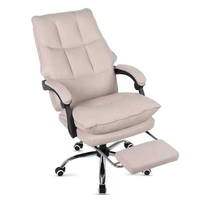 Scaun directorial, elegant și rezistent cu suport de picioare Office 417 Bej