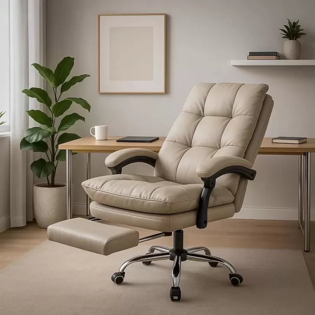 Scaun directorial, elegant și rezistent cu suport de picioare Office 417 Gri