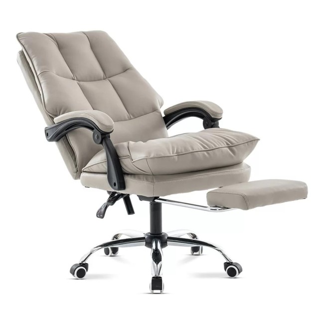Scaun directorial, elegant și rezistent cu suport de picioare Office 417 Gri Scaun directorial, elegant și rezistent cu suport de picioare Office 417 Gri
