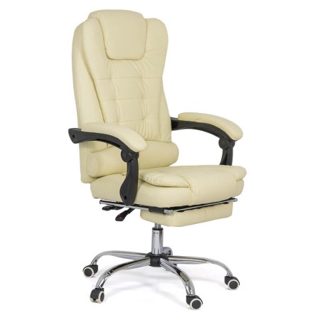 Scaun cu suport pentru picioare Crem Scaun cu suport pentru picioare Crem