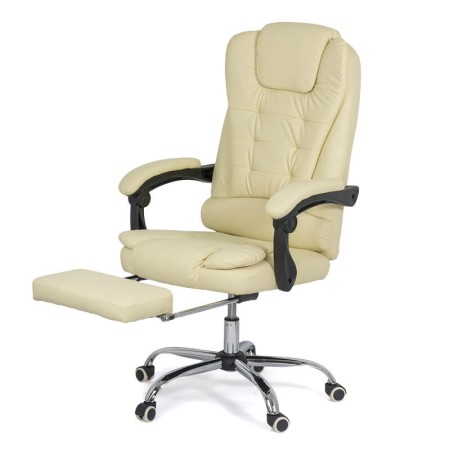 Scaun cu suport pentru picioare Crem Scaun cu suport pentru picioare Crem