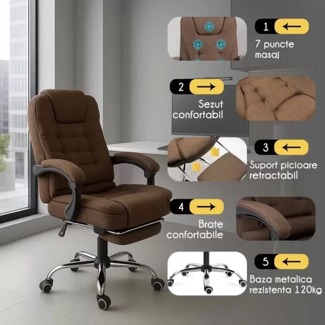 Scaune de birou cu masaj OFF4181 M Maro