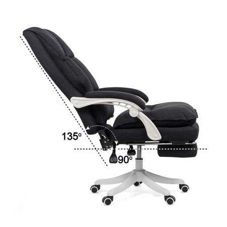 Scaun directorial textil cu suport de picioare OFF 426 negru Scaun directorial textil cu suport de picioare OFF 426 negru