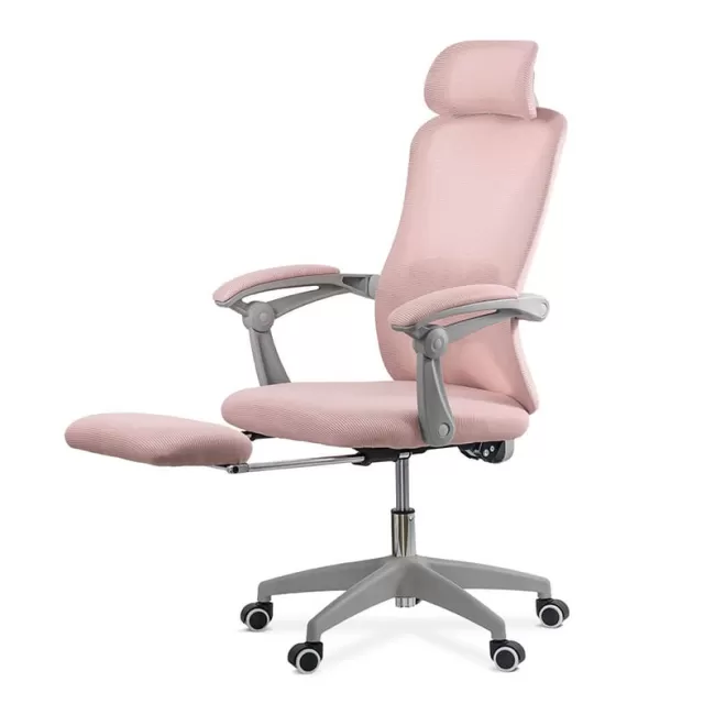 Scaune de birou cu tetiera si suport picioare OFF 430-Roz