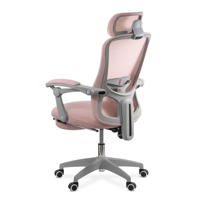 Scaune de birou cu tetiera si suport picioare OFF 430-Roz