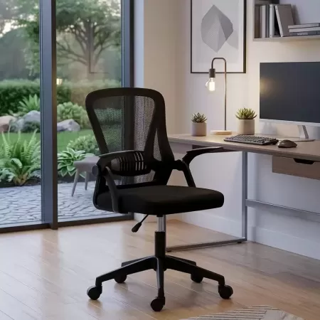 Scaun de birou cu brațe rabatabile OFF 433 negru