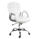 Scaun de birou din catifea reglabil OFF 437 Alb