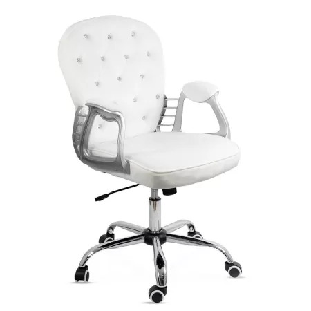 Scaun de birou din catifea reglabil OFF 437 Alb