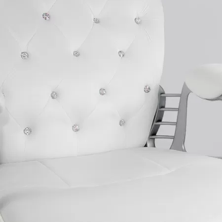 Scaun de birou din catifea reglabil OFF 437 Alb