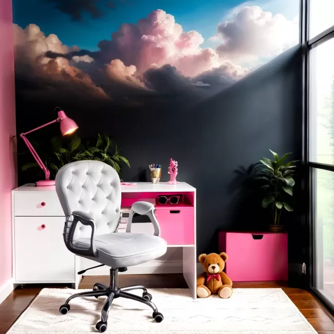 Scaun de birou din catifea reglabil OFF 437 alb