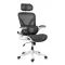 Scaun ergonomic de birou OFF 440 alb, mesh negru, suport lombar reglabil
