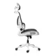 Scaun ergonomic de birou OFF 440 alb, mesh negru, suport lombar reglabil
