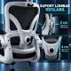 Scaun ergonomic de birou OFF 440 alb, mesh negru, suport lombar reglabil