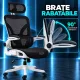 Scaun ergonomic de birou OFF 440 alb, mesh negru, suport lombar reglabil