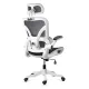 Scaun ergonomic de birou OFF 440 alb, mesh negru, suport lombar reglabil