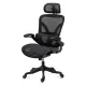 Scaun ergonomic de birou OFF 440 negru, mesh, suport lombar reglabil