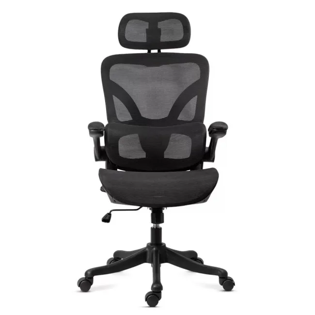 Scaun ergonomic de birou OFF 440 negru, mesh, suport lombar reglabil